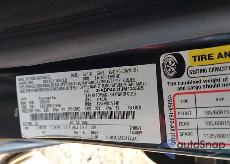 2018 Ford Fiesta S from USA, damaged, VIN 3FADP4AJ1JM134595